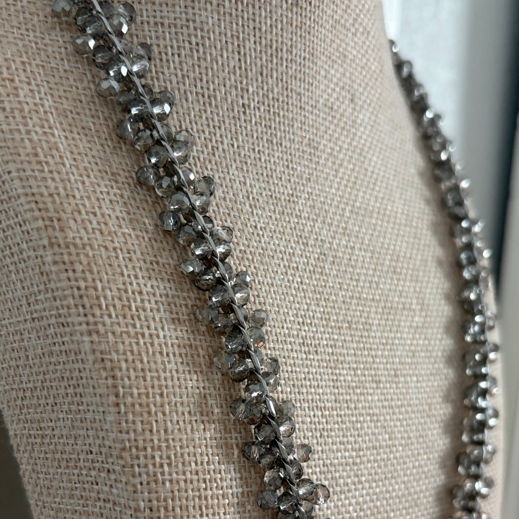 Ann Taylor Factory Silver Beaded Necklace
